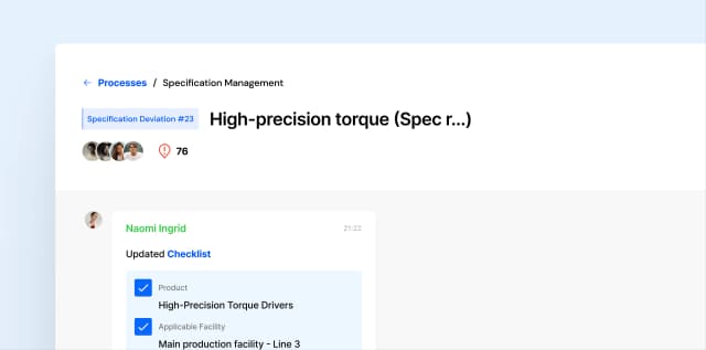 Quality Management Interface
